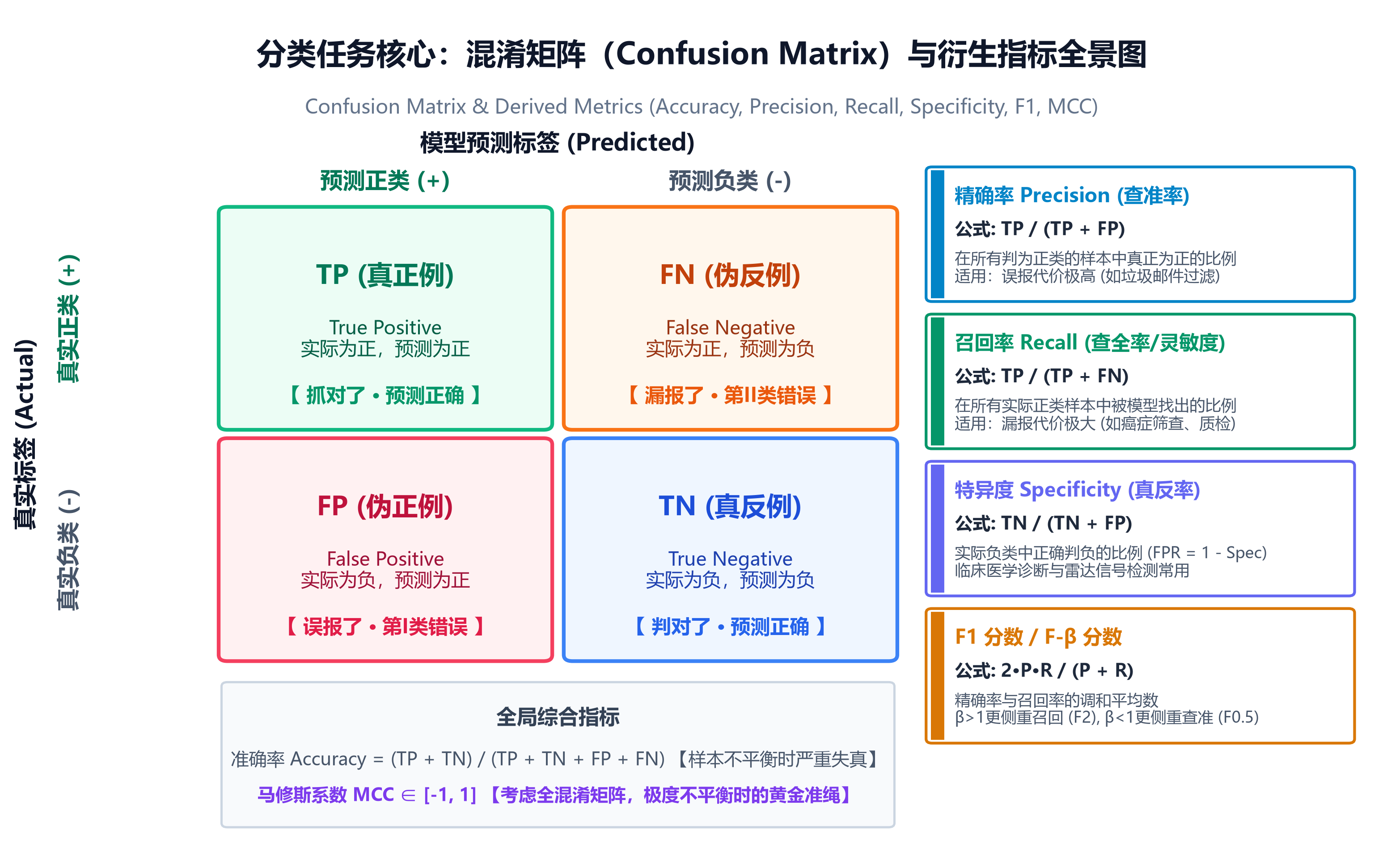 机器学习核心评价指标全景指南:分类、回归、排序推荐与聚类的公式、物理意义与选型避坑 机器学习核心评价指标全景指南:分类、回归、排序推荐与聚类的公式、物理意义与选型避坑